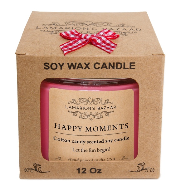 "HAPPY MOMENTS" - Cotton Candy Scented Candle - 100% Soy - Handmade - Picture 7 of 8